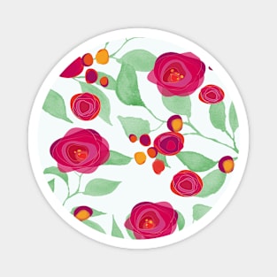 Red Blooms Pattern Magnet